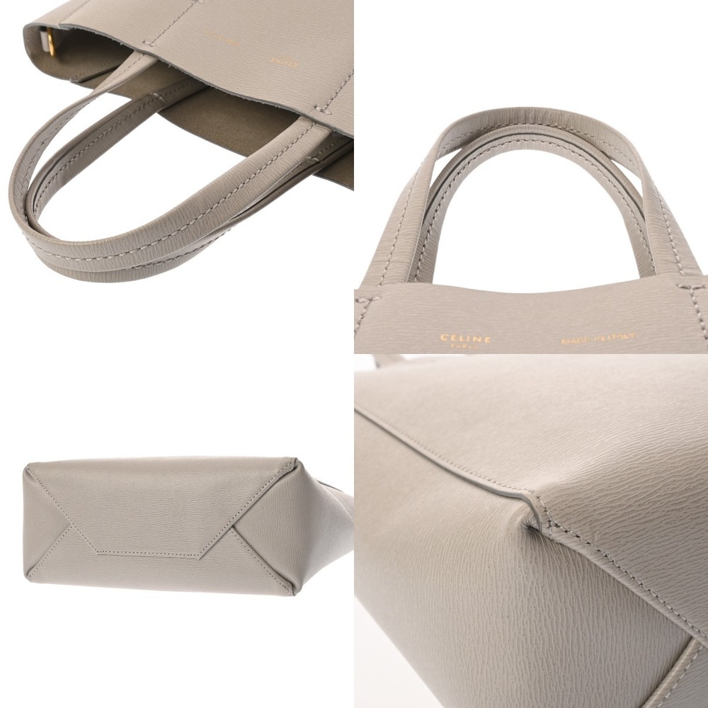 Celine Vertical Cabas Gray Leather Tote Bag - Picture 3 of 9